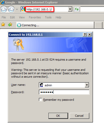 router ip address screen