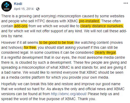 kodi firestick free streaming illegal
